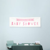 Roze moderne Baby shower banner (Beurs)