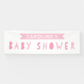 Roze moderne Baby shower banner (Horizontaal)