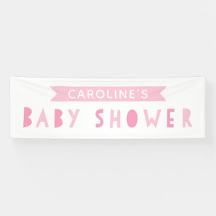 Roze moderne Baby shower banner