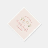 Roze moderne bachelorette wilde bloem champagne servet (Hoek)