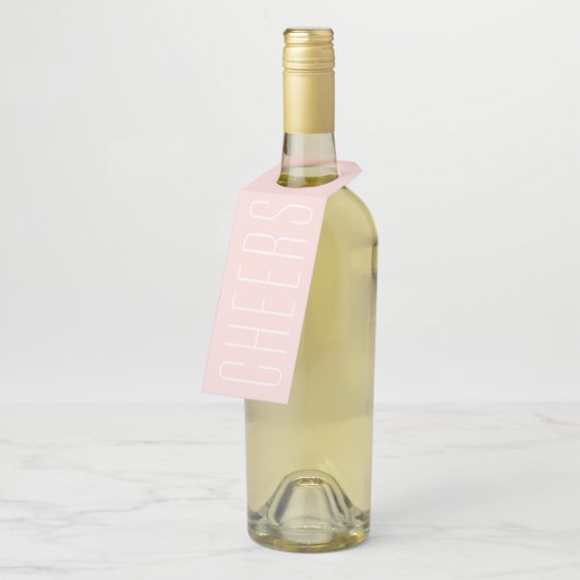 Roze moderne bestemming bruiloft flessenhanger (Schuin)