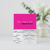 roze moderne Birch Briefkaart (Staand voorkant)