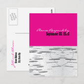 roze moderne Birch Briefkaart (Voorkant / Achterkant)