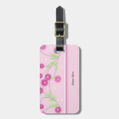 Roze Moderne Bloem Bagagelabel (Voorkant verticaal)