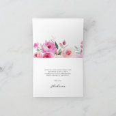 Roze Moderne Bloem Bat Mitzvah Bedankkaart (Binnen)