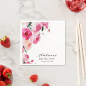 Roze Moderne Bloem Bat Mitzvah Servet (Insitu)