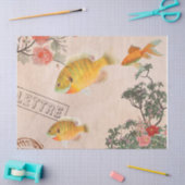  roze moderne bloemen en vis tissuepapier (Craft)