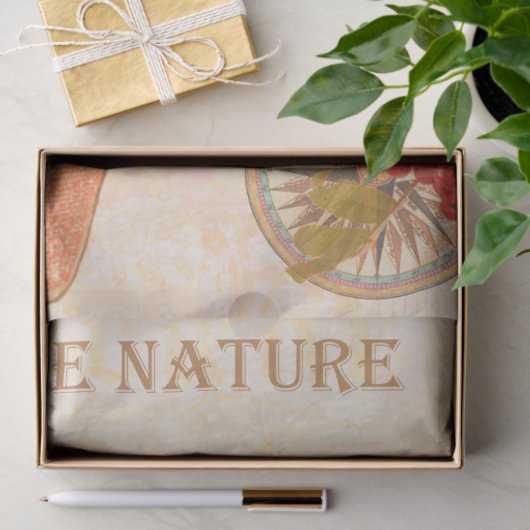 roze moderne bloemen en vogel tissuepapier (Geschenk)