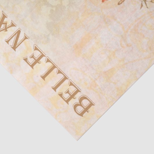 roze moderne bloemen en vogel tissuepapier (Detail)