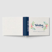 Roze moderne bloemen rand ambachtelijke papier tex gastenboek (Volledig)