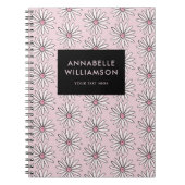 Roze moderne bloemendaaisy notitieboek (Voorkant)