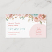 Roze Moderne Bloemenhuis schoonmaakdiensten Visitekaartje (Achterkant)