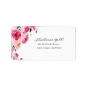 Roze Moderne Bloemige Bat Mitzvah Etiket (Voorkant)