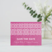 Roze Moderne Boheman Save the Date Briefkaart (Staand voorkant)