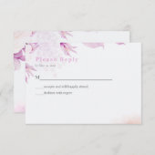Roze Moderne Boho Bloemen Bruiloft RSVP Kaart (Voorkant / Achterkant)