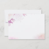 Roze Moderne Boho Bloemige Trouw RSVP Kaart (Achterkant)