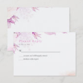 Roze Moderne Boho Bloemige Trouw RSVP Kaart (Voorkant / Achterkant)