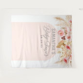 Roze moderne boho pampas bloemstuk achtergrond wandkleed (Voorkant (horizontaal))