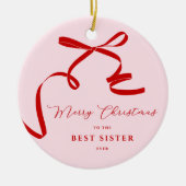 Roze moderne boog keramisch ornament (Voorkant)