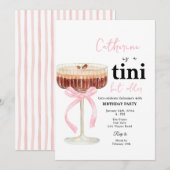 Roze Moderne Boog Koffie Cocktail Verjaardag Kaart (Voorkant / Achterkant)