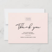 Roze | Moderne briefing voor zakelijk dank Bedankkaart (Voorkant)