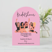 Roze Moderne Bruids Douche Uitnodigingen (Staand voorkant)