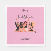 roze moderne bruidsdouche servet (Voorkant)