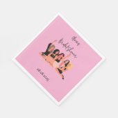 roze moderne bruidsdouche servet (Hoek)
