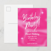 Roze moderne bruidsfeest uitnodiging  (Voorkant / Achterkant)