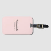Roze moderne bruidsmeisje script ontwerp bagagelabel (Voorkant (horizontaal))
