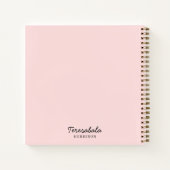 Roze moderne bruidsmeisje script ontwerp notitieboek (Achterkant)