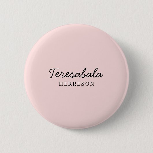 Roze moderne bruidsmeisje script ontwerp ronde button 5,7 cm (Voorkant)