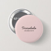 Roze moderne bruidsmeisje script ontwerp ronde button 5,7 cm (Voorkant /achterkant)