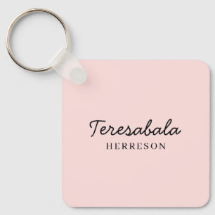 Roze moderne bruidsmeisje script ontwerp sleutelhanger