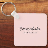 Roze moderne bruidsmeisje script ontwerp sleutelhanger (Voorkant)