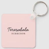 Roze moderne bruidsmeisje script ontwerp sleutelhanger (Achterkant)