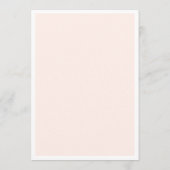 Roze moderne bruiloft. Eenvoudige minimalistische  Menu (Achterkant)