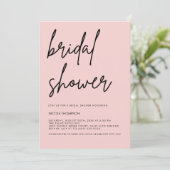 Roze moderne bruiloft uitnodiging in schrift (Staand voorkant)