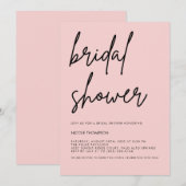 Roze moderne bruiloft uitnodiging in schrift (Voorkant / Achterkant)