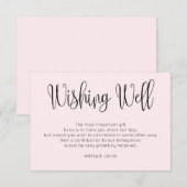 Roze moderne bruiloft wensen goed. Eenvoudige blos Informatiekaartje (Voorkant / Achterkant)