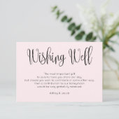 Roze moderne bruiloft wensen goed. Eenvoudige blos Informatiekaartje (Staand voorkant)