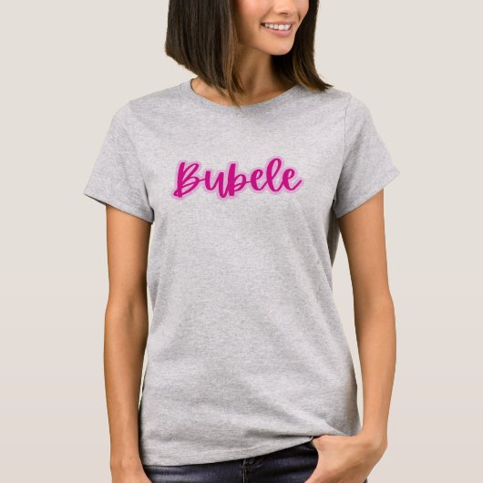 Roze Moderne Bubele Tekst Vrouwen T-shirt (Voorkant)