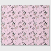 Roze moderne Bunny Ears Paasgriffie cupcakes Cadeaupapier (Vlak)