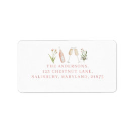 Roze, moderne champagne bachelorette, stijlvol etiket