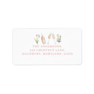 Roze, moderne champagne bachelorette, stijlvol etiket