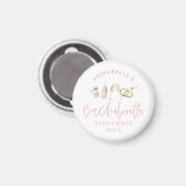 Roze, moderne champagne bachelorette, stijlvol magneet (Voorkant / Achterkant)