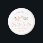 Roze, moderne champagne bachelorette, stijlvol magneet<br><div class="desc">Pink girly modern champagne en cocktails bachelorette party favoriet magnet</div>