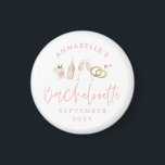 Roze, moderne champagne bachelorette, stijlvol magneet<br><div class="desc">Pink girly modern champagne en cocktails bachelorette party favoriet magnet</div>