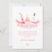 Roze Moderne Champagneflessen Voeten Baby shower Bedankkaart (Voorkant)