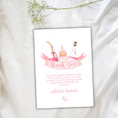 Roze Moderne Champagneflessen Voeten Baby shower Bedankkaart